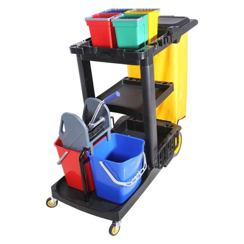 Hospital Hotel Housekeeping Cleaning Trolley Carts Janitor Cart With