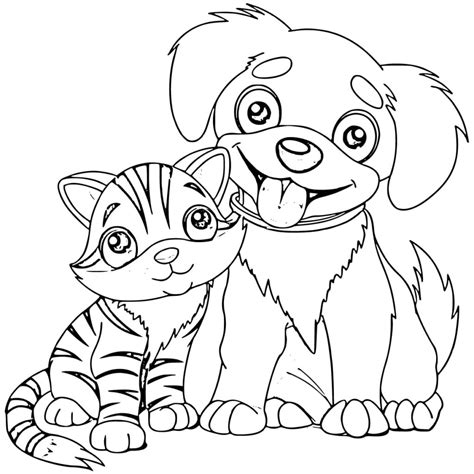 Cat And Dog Coloring Pages Printable Coloring Pages