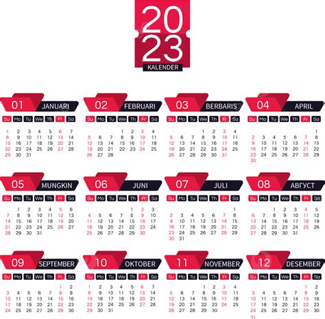 Modelo De Calendário Indonésio 2023 Geometria Vermelha Png 2023 Almanaque De Calendário