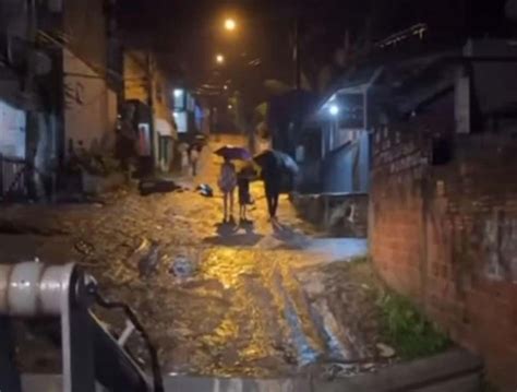 Vídeo chuva faz cidade no litoral de São Paulo acionar sirene de