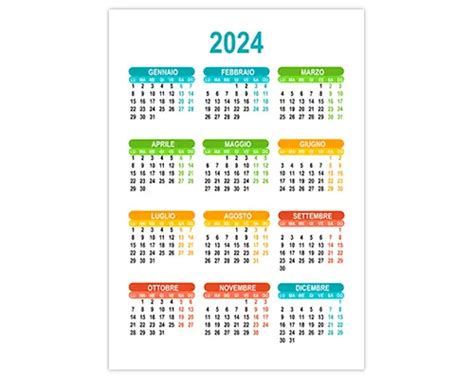 Calendario Verticale A Colori 2024 Jubilaum Su Calendari Da Stampare