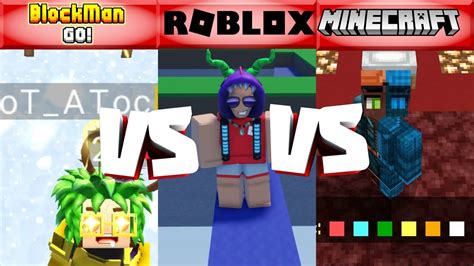 Blockman Go Vs Roblox Vs Minecraft Comparison Funny Moments Shorts