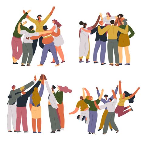 Group Of People Cheering And Having Fun Laughing 17712467 Vector Art At