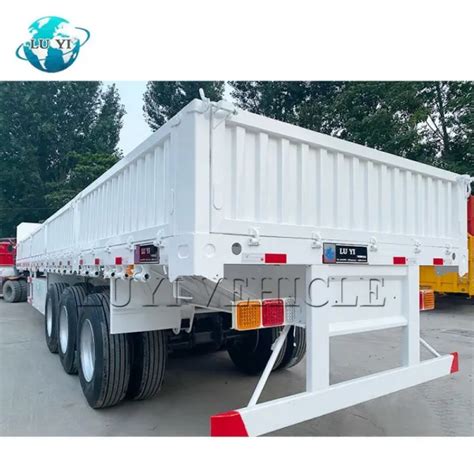 3 Axle White Side Wall Trailer 3 Axle Drop Side Trailer