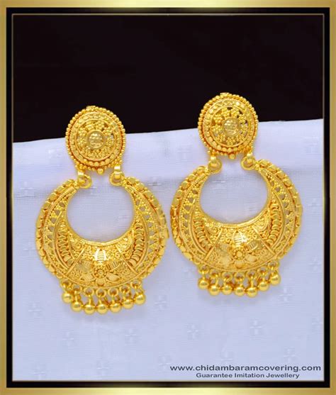 Buy Pure Gold Plated Guaranteed Plain Chandbali Earring For Women