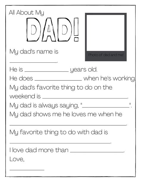 12 All About My Dad Fathers Day Printables —