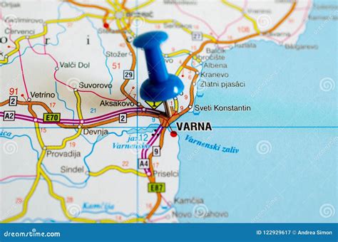 Varna En Mapa Imagen De Archivo Imagen De Carretera 122929617