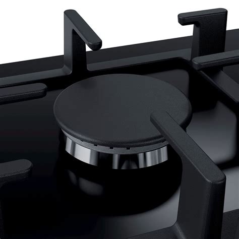 Bosch Serie 6 PPQ7A6B90 75 cm Tempered Black Glass Gas Hob - Sinks-Taps.com