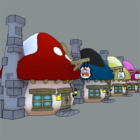 Smurf Mushroom Village