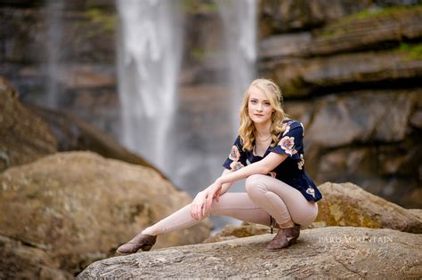 Paris Mountain Photography Ga Waterfall Senior Portrait Session