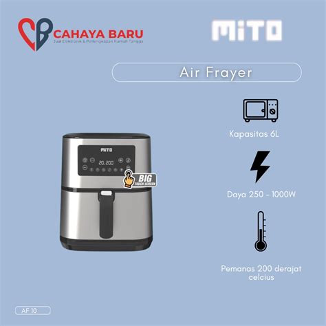 Jual Mito Air Fryer Grande Digifry Af Kapasitas L Shopee Indonesia