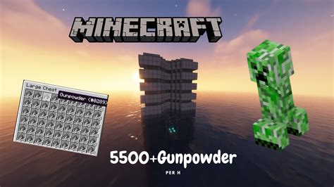 Minecraft Creeper Farm Easy Gunpowder Per Hour Youtube