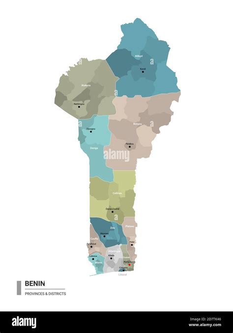 Benin Higt Carte D Taill E Avec Subdivisions Carte Administrative Du