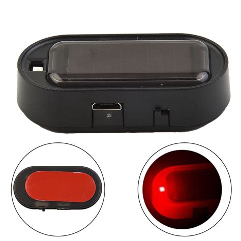 Solar Power Led Car Fake Alarm Security Anti Theft Flashing Light