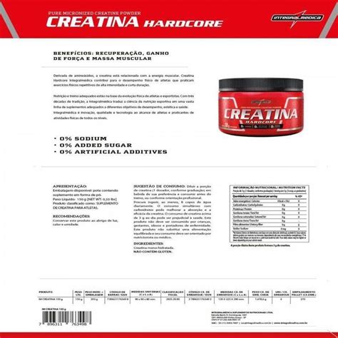 Creatina Hardcore Integralmedica 150G Manipulação