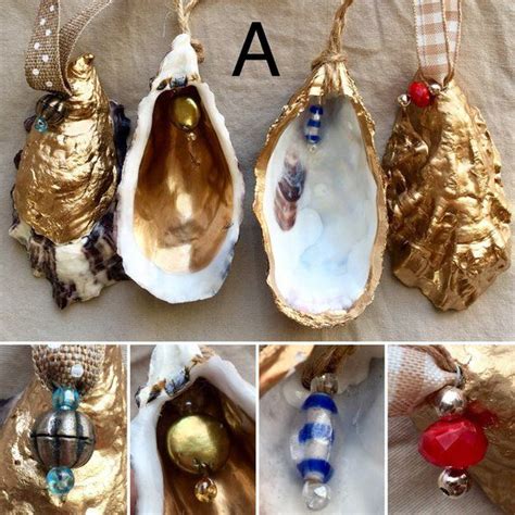 Hand Painted Oyster Shell Ornaments Set Of Oyster Shell Crafts