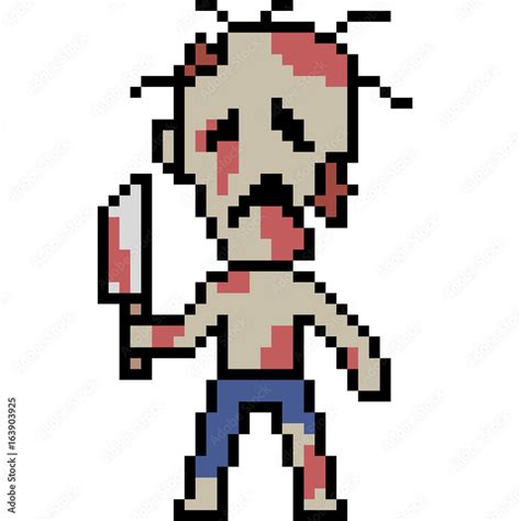 Vector Pixel Art Zombie Stock Vector Adobe Stock