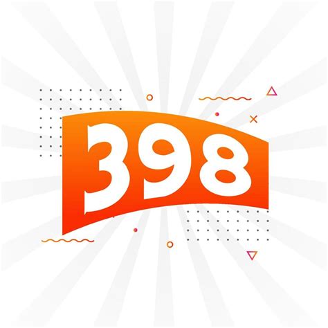 398 number vector font alphabet. Number 398 with decorative element ...