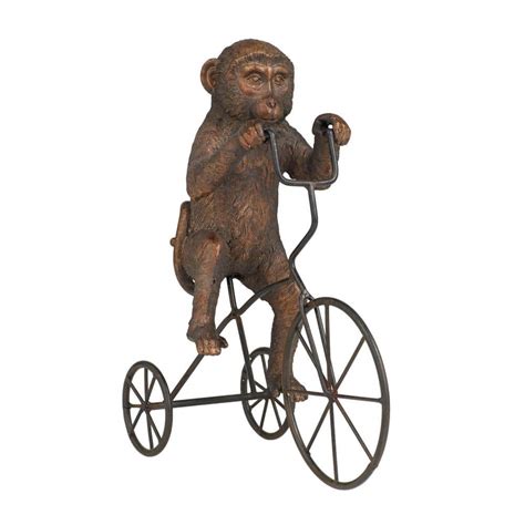 Litton Lane Bronze Polystone Monkey Sculpture The Home Depot