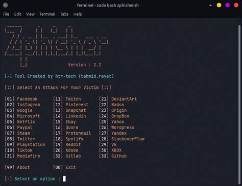 Zphisher On Offsec Tools