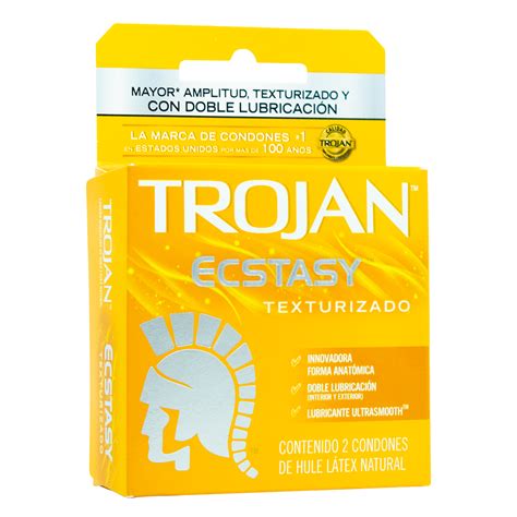 Trojan Ecstasy Texturizado Con 2 Condones Farmacia Calderon