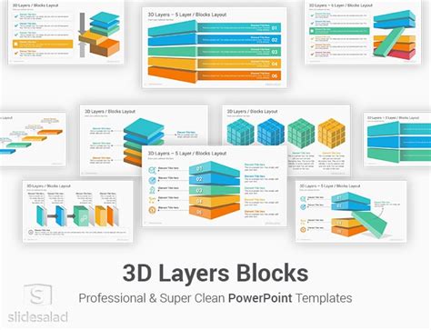 3d Layers Blocks Diagrams Powerpoint Presentation Template Slidesalad