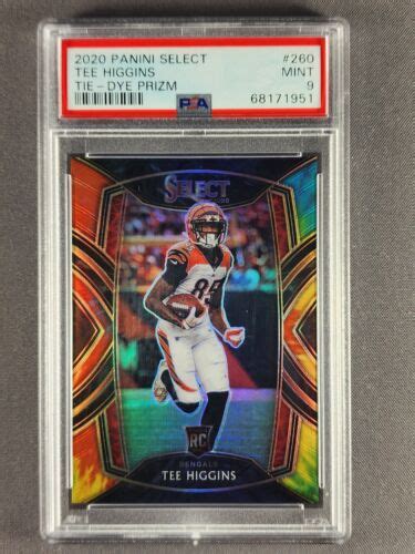 2020 Panini Select 260 Tee Higgins 25 Tie Dye Prizm PSA 9 Rookie