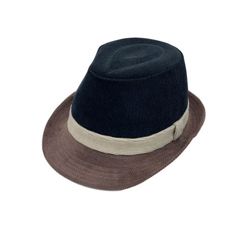 Corduroy Fedora Hat Band Trilby Soft Winter Short Brim Cap Withmoons