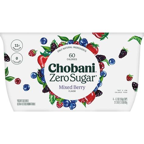 Chobani Zero Sugar Mixed Berry Greek Yogurt Ct Oz Cups Chobani