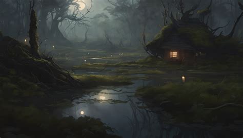 Artstation Whispering Bog Cabin