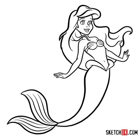 How To Draw Cute Ariel The Little Mermaid Step By Step Drawing