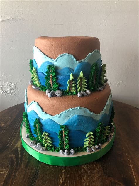 Smoky Mountains Themed Birthday Cake Adrienne And Co Bakery Birthday