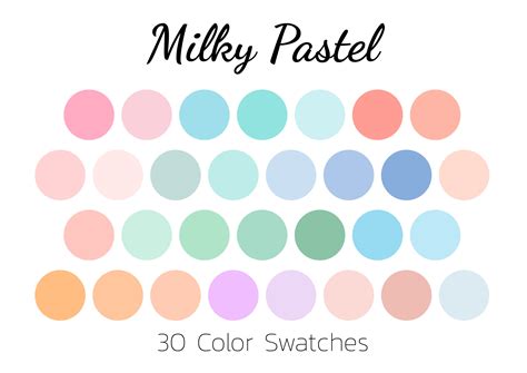 Milky Pastel Color Swatches Color Palette Ipad Etsy