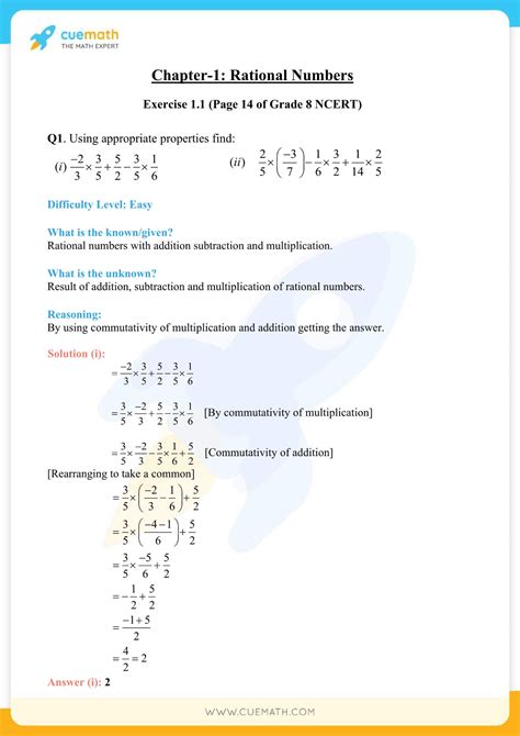 Ncert Solutions Class 8 Maths Chapter 1 Rational Numbers Access Pdf