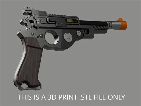 Mandalorian Blaster Pistol 3d Print Stl File Etsy