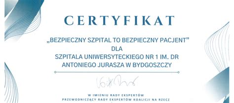 Szpital Jurasza Z Certyfikatem Bezpieczny Szpital To Bezpieczny