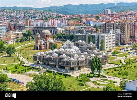 Pristina old buildings aerial Stock Photo - Alamy