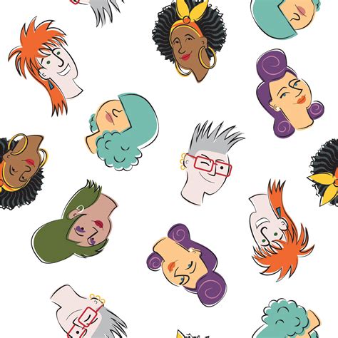 Funny Hairdos Pattern Design On Behance