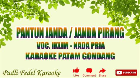 Pantun Janda Janda Pirang El Corona Karaoke Nada Pria Versi