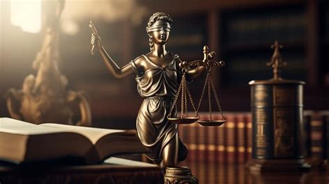 Premium AI Image Lady Justice Close Up Law Theme Judges Mallet Law