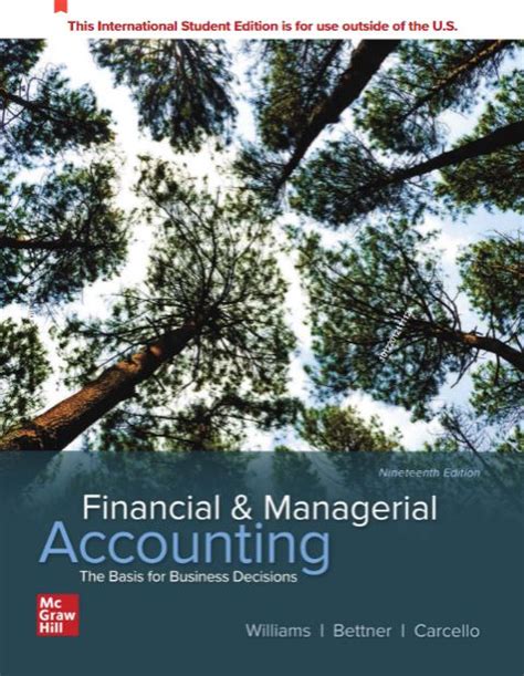 Ingebook Financial And Managerial Accounting Ed The Basis For