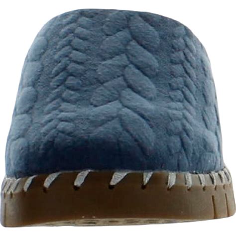 Muk Luks Lone Island Womens Cable Knit Faux Fur Lined Slide Slippers