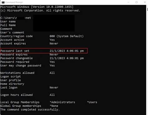 How To Check Last Password Change In CMD Or PowerShell