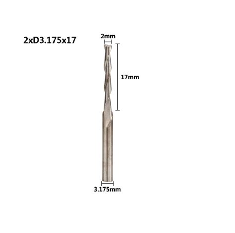 Fresa espiral para Corte de vástago de 3 175mm y diametro de trabajo