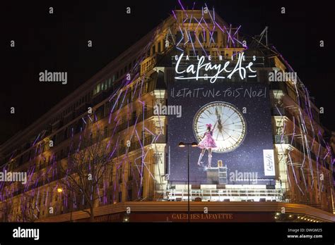 Christmas Lights On The Exterior Of Galeries Lafayette Department Store