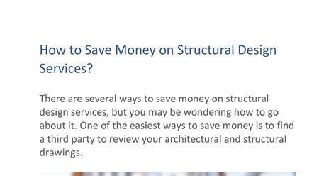 How To Save Money On Structural Design Services Pdf Docdroid