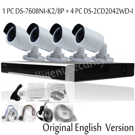 Hikvision English Version DS 7608NI K2 8P 8CH Plug Play NVR With 4PCS