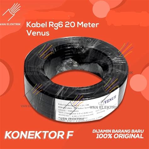 Jual Kabel Rg6 20Meter Venus Dengan Konektor F Shopee Indonesia