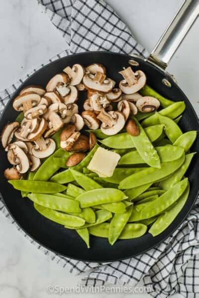 Garlic Snow Peas With Mushrooms Spend With Pennies