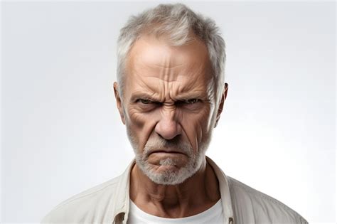 Premium AI Image Angry Mature Caucasian Man Head And Shoulders